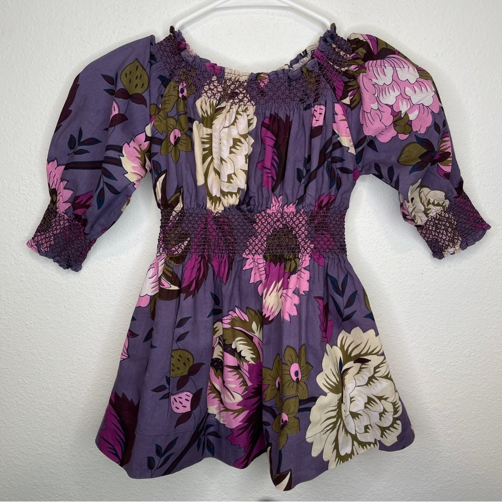 kit + lili purple floral smocked dress